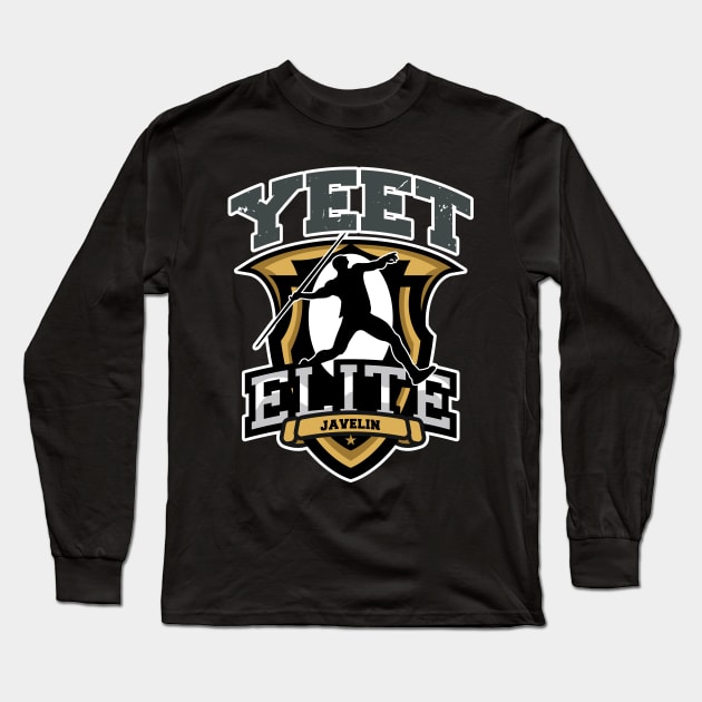 Yeet Elite Javelin Badge Track N Field Athlete Long Sleeve T-Shirt by atomguy